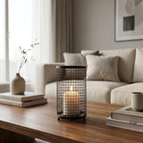 Hosley Large Candle Holder - Black Pillar Candle Cover/Sleeve, 9.75" High, Metal Rustic Farmhouse Decor, Candle Shade for Spa Aromatherapy, Weddings, Home Office, Candle Garden