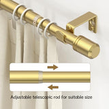 GXOACKJ Curtain Rods for Windows 28 to 48-60 Inches, 5/8 Inch Gold Adjustable Small Curtain Rod Set with Brackets for Bedroom Living Room
