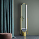 Full-Length Mirror Floor-Standing Full-Length Mirror Home Living Room Bedroom Entrance Dressing Fitting Mirror Full-Length Door Mirror Full Length Floor Mirror (Gold)