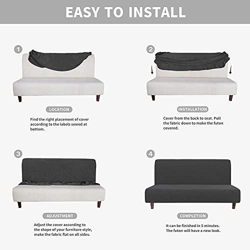 YOPOIY Elegant Printed Soft Futon Cover Washable Futon Slipcover Protector Fitting Armless Sofa Cover Furniture Protector for Living Room Bedroom -6-180-210cm