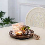 Hanobe Wooden Lazy Susan for Table Centerpiece, Round Serving Tray, 11.2"
