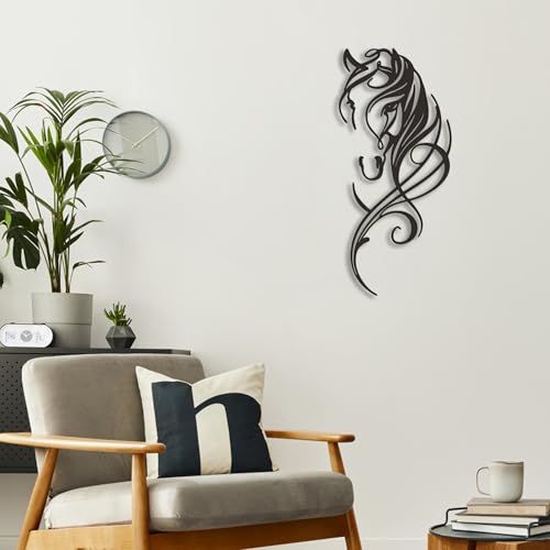 Aimery Metal Horse Wall Decor - Line Art Pictures for Home - Dynamic Sculptures for Bedroom, Bathroom, Living Room