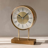 UncleS 3.5inch (89mm) Clock Insert Roman Numeral Round Watch Insert Gold Clock for Decorating and Gifting Making