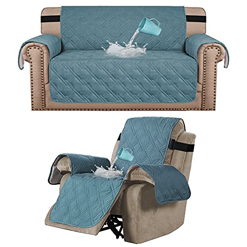 H.VERSAILTEX 100% Waterproof Oversized Recliner Cover and Loveseat Cover Bundle