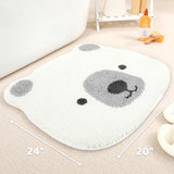 Molesun Cute Animal Bath Mat Soft, Shower Rug Plush Microfiber Funny Bath Rug Water Absorbent Floor Mats, Bathroom Rug for Kids Room, Bedroom, Kitchen (Polar Bear, 20 x 24)