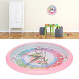 Quartz Battery Operated Round Easy to Read, Cartoon Colorful Quartz Time, Learning Hanging Clock for Kid's Bedroom Classr for Home Office Kitchen Classroom School Clock (Pink), Cartoon Colorful Qu
