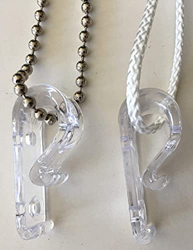 8pcs Roller Shade Clear Saftey Chain Retainer and Cord Guide Fixation Hook P Clip for Roller Blinds Cord Loop and Bead Chain Tension Device