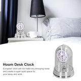 Desk Clock, European Style Quiet Table Clock Internal Rotation Home Decoration for Living Room Bedroom