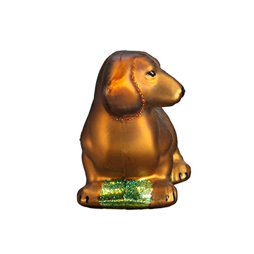 Old World Christmas Dachshund Glass Blown Ornament for Christmas Tree, Handcrafted Holiday Decoration, Dog Collection