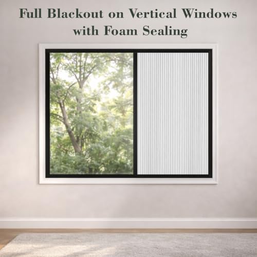 TIPIACE Manual Pattern Cellular Shades Cordless Honeycomb Blinds Full Blackout Fabric Window Shades for Skylight (White 93021A)