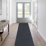 LITA Hallway Runner Rug Double Gray Stripe with PVC Backing, Non-Slip Waterproof, Washable Outdoor Indoor Carpet for Floor, Entryway, Kitchen, Laundry, Balcony, Garage, 2' x 6'