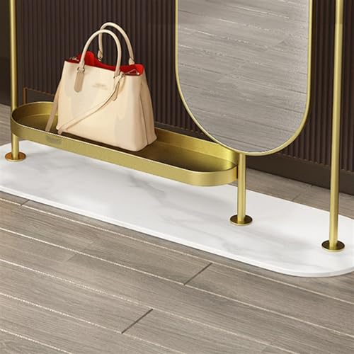Full-Length Mirror Floor-Standing Coat Rack, Dressing Mirror Combination, Home Coat Rack, 360° Rotating Dressing Mirror, Dressing Mirror Full Length Floor Mirror (Gold 120cm)