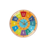 Pokinge 8 Inch Educational Time Teaching Wall Clock for Kids,Minimalist Wall Hung Clock Silent Non-Ticking Wall Clock for School Classrooms Playrooms Bedrooms