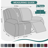 Ruaozz Recliner Sofa Covers Recliner Chair Covers Loveseat Recliner Slipcovers with Pockets Washable Furniture Protector with Elastic Bottom (2 Seater, Chocolate)