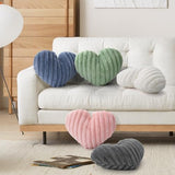 16 Inch Pink Heart Pillow Decorative Throw Pillows, Heart Shaped Soft Fluffy Faux Fur Cute Pillows for Women Valentine Anniversary Couch Bed Bedroom Room Home Decor Aesthetic (1, Pink, Medium-16"x13")