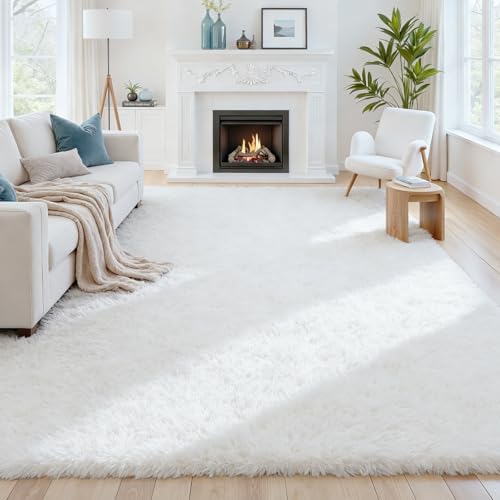 9x12 Fluffy Shag Area Rugs for Living Room Bedroom: Soft Plush Carpet