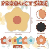 JarThenaAMCS 12 Pcs Boho Flower Classroom Carpet Kids Sitting Floor Seats Back to School Mats Non-Slip Colorful Floral Rugs for Group Activity Learning Play Areas, 13 x 13 Inch