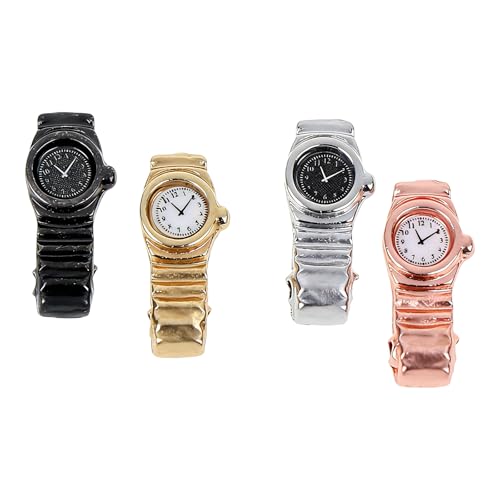 Miniature Watch Collection 4PCS 1: 12 Scale Alloy Timepieces for Display Accessories Model House Model Watches