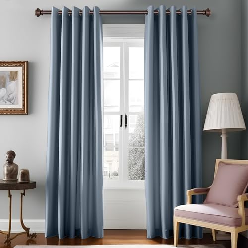 SIMEWIN Heavy Duty Curtain Rods for Windows 28 to 48 Inches, Bronze Curtain Rods with Classic Finials for Bedroom, Living Room, Patio, Kitchen