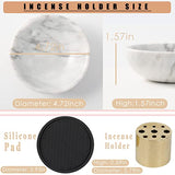 Incense Holder, Natural Marble Incense Holder for Sticks with 9 Incense Holes, Handmade Incense Stick Burner Ideal for Smudging, Decoration
