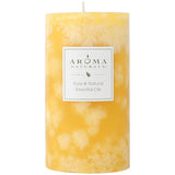 Aroma Naturals Orange and Lemongrass Essential Oil Scented Pillar Candle, Ambiance, 2.75 inch x 5 inch, Yellow