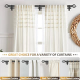 KAMANINA Double Curtain Rod 72 to 144 Inches(6-12 Feet), Black Heavy Duty Curtain Rods for Windows 66 to 120 Inches, 7/8 Inch Drapery Rod with Twisted Cage Finials