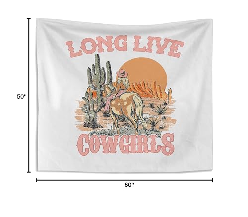 Knibeo Western Cowgirl Wall Tapestry - 50x60 Inch Country Tapestry for Teen Girls' Room Decor, Cowgirl Gifts for Women