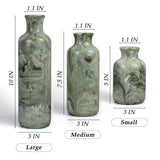 YMXYJM Resin 3 Piece Vase Set, Farmhouse Decor, Home Decorative Vase, Vases for Your Kitchen, Bedroom, Office, Living Room, Bathroom, & Shelf Centerpiece Table Decorations, Green