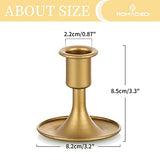 Candlestick Holders Taper Candle Holders, Romadedi Gold Candle Stick Candle Holder for Table Centerpiece, Wedding Reception, Festive Christmas Mantel Decoration or Home Decor, Set of 2