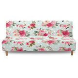 Flower Futon Cover Stretch Sofa Bed Covers Washable Armless Sofa Slipcover Couch Slip Cover Elastic Furniture Protector for Home Dogs Cats Pets