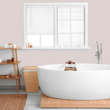 Calyx INTERIORS Room Darkening Vinyl Mini Blinds, Cordless, 1" Slat, 31.5" W x 60" H, White. Inside Mount in Windows 31.75 and Greater; Indoor Window Shades
