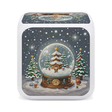 Christmas Snow Globe Alarm Clock Sound Machine with 7 Color Changing Night Light Wake Up Digital Clock Large LED Display Number Alarm Clocks Home Office Bedroom Decor