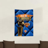 Northwest NBA New York Knicks Gilded 2026 NBA Finals Champions Printed Wall Hanging Tapestry, Woven Polyester Fabric, Decorative Fan Art for Bedroom Office Living Room, 24 x 36 in