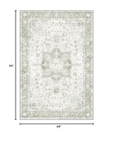 LIVELYGLOW 5x7 Retro Vintage Area Rug, Non-Slip Carpet, Beige Vintage
