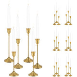 Candlestick Holders, 24PCS Metal Taper Candle Holder, Brass Gold Candle Holders for Candlesticks, Candle Holder for Wedding Fireplace Mantel Housewarming Gift Housewarming Gift