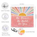 WNAGT Boho Sunshine Motivational Tapestry Wall Hanging 50x60 Inch | Positive Affirmation Be Brave Bold Be You Wall Tapestry for Kids Room Nursery Classroom Home Office Decor