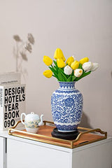 Blue Vase, Chinoiserie Vase, Ginger Jar Vase for Home Decor, Blue and White Porcelain Decor,9 "H