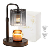 Candeldo Candle Warmer Lamp with Timer: Black Candle Warming Lamp Height Adjustable Wax Melt Warmer Dimmable Modern Farmhouse New Home Bedroom Decor Mothers Day Housewarming Gift for Women