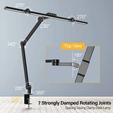 Led Desk Lamp with Clamp, Architect Desk Lamp for Home Office with Atmosphere Lighting, 24W Ultra Bright Auto Dimming Computer Light Stepless Dimming and Tempering LED Table Light