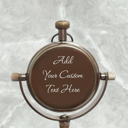 Personalized Merry Engraved Brass Table Clock ~ Vintage Double-Sided Desk Clock with Custom Message ~ Unique for Him, Her, Couple, or Family