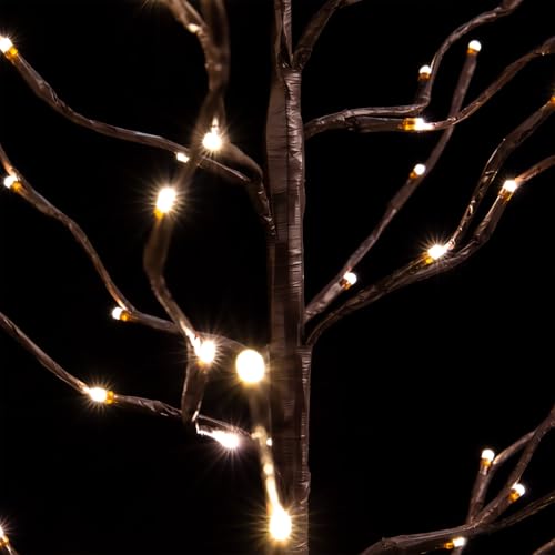 TYBEEU 5ft Star Light Tree with 216 Warm White LEDs for Holiday Decor - Dimmable, UL Certified, Waterproof - Ideal for Indoor and Outdoor Decoration