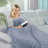 Jacquard Boho Fleece Throw Blanket-Cozy Fluffy Soft Lightweight Fuzzy Fall Blanket for Sofa, Couch, Bed, Chair & Car, Gifts for Teen Girls, Women & Men, Home and Dorm Decor, Gray, 50" x 70"