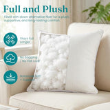 Oubonun Beige 12x22 Lumbar Pillow Inserts Set of 2 – Full Fluffy Down Alternative Rectangular Throw Pillow for Couch Sofa Bed, Soft Decorative Lumbar Cushion with Cross Pattern, Machine Washable