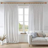 QDWIS Wood Curtain Rods for Windows 66 to 120 Inch, 1'' Adjustable Decorative Drapery Rods with Imitation Wood Grain Leaf Pattern Finials, Boho Heavy Duty Long Window Curtain Rods Set 36''-120''