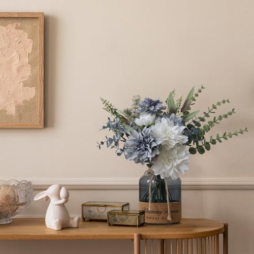 Leftover Faux Flowers in Vase,Artificial Flowers in Vase,Table Centerpieces for Dining Room,Flower Centerpieces for Tables,Fake Flowers in Vase,Kitchen Table Decor,Coffee Table Decor…