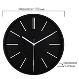 zyzamay Modern 12 Inch Round 3D Wall Clock, Black, Silent Quartz Battery Operated, Easy to Read, Accurate Time, Modern Style