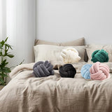 2 Pcs Knot Pillows, Black Knotted Ball Pillow Plush Throw Pillows for Bed Sofa Couch, 8.7" Decorative Round Pillow Cushions