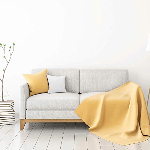 Acanva Decorative Throw Pillow Inserts for Sofa, Bed, Couch and Chair, Square Euro Sham Form Stuffer with Premium Polyester Microfiber, 2 Count (Pack of 1), White