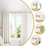 Curtain Rods for Windows 66 to 120 Inches 1 Inch Diameter Adjustable Drapery Rod Decorative Single Window Curtain Rods with Classic Finials, Gold
