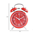 TXY Classical Twin Bell Alarm Clock for Bedroom with Stereoscopic Dial, Frosted Shell, Backlight, Extra Loud Machinical Ringtone, Battery Operated Loud Alarm Clock for Home Office (Red)